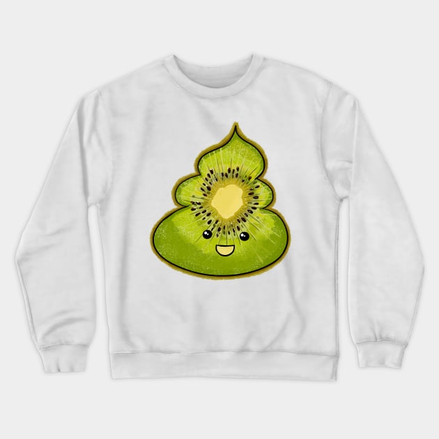 Kiwi Poop Emoji Crewneck Sweatshirt by CutiePoos